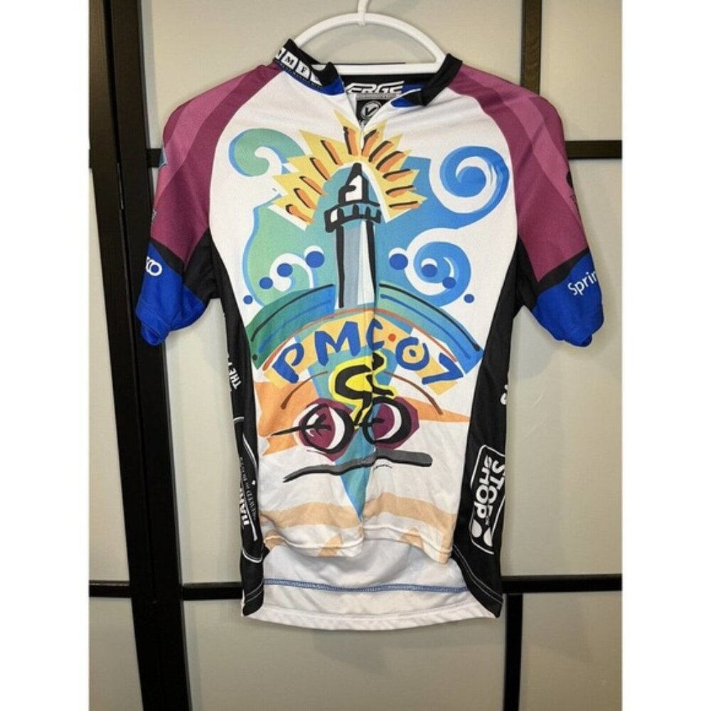 Pan Mass Challenge PMC 2007 Cycling Racing Jersey 1/2 Zip Club Women's Medium